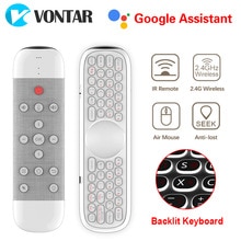 Vontar W2 Air Mouse Voice Afstandsbediening Microfoon 2.4G Draadloze Mini Toetsenbord Gyroscoop Voor H96 Max X88 Pro Android tv Box Pc