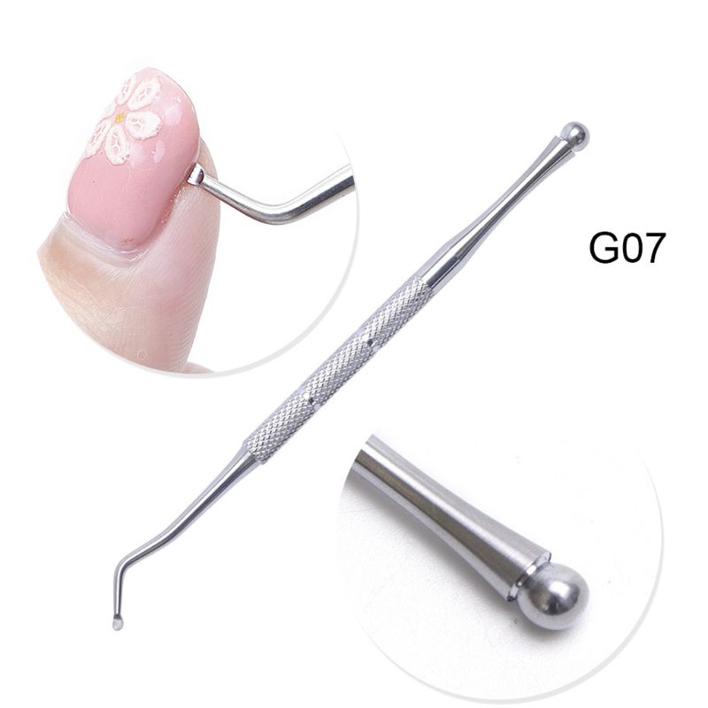 7 Style Dual End Ingrown Toenail File Spoon Nail Groove Correction Lifter Cleaner Cuticle Remover Pusher Pedicure Tool Foot Care