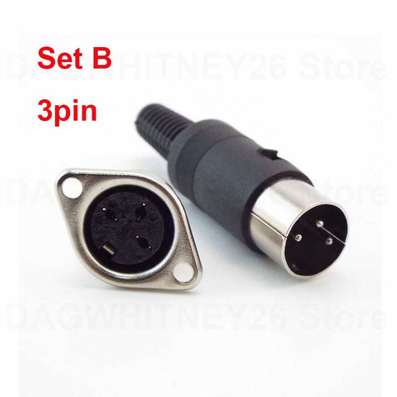 Adaptateur Audio DIN 3/4/5/6/7/8 broches, prise mâle femelle avec poignée en plastique, prise femelle, connecteur de châssis monté sur panneau U26: Or / 5-9 Pcs