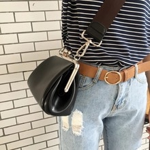 Luxe Clip Vrouwen Crossbody Tassen Pu Lederen Brede Band Schoudertas Grote Shell Messenger Bag Dames Mode Portemonnees