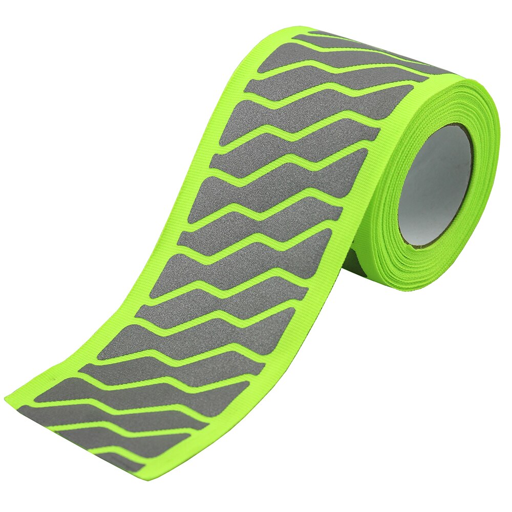 Silver Reflective Stripe Fabric Webbing Ribbon Trim Warning Tape For Clothing DIY Sew on 2meter: W23-green