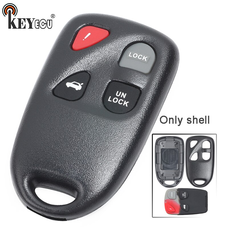 Keyecu Voor Mazda KPU41805, KPU41777, KPU41701 Vervangende Afstandsbediening Autosleutel Shell Case Fob 3 + 1 4 Knop