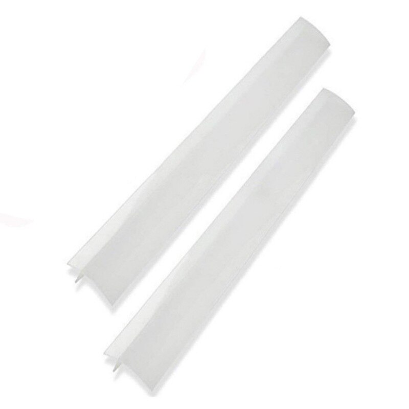 2pcs Kitchen Silicone Gap Covers Sealing Strips Heat Resistant Stove Counter Gap Cover Long Gap FillerA2: Silver