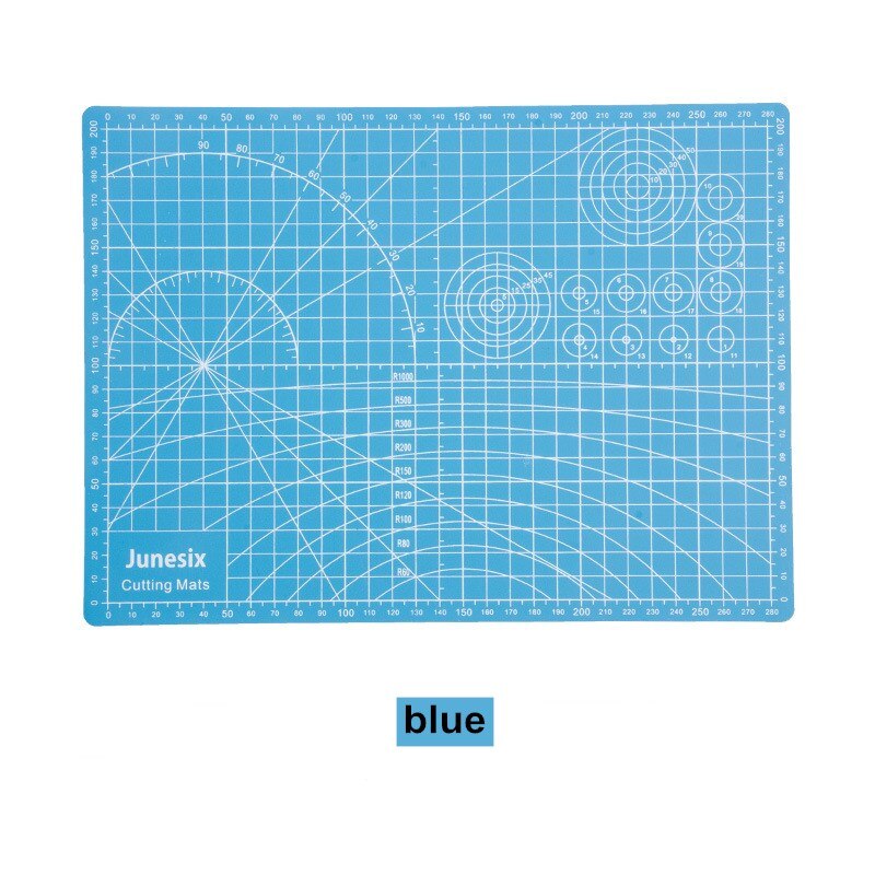 Large paper cutting pad A3/A4 children's cutting pad with scale compound PVC non-marking cutting pad mouse pad: blue / A4  (300x220mm)