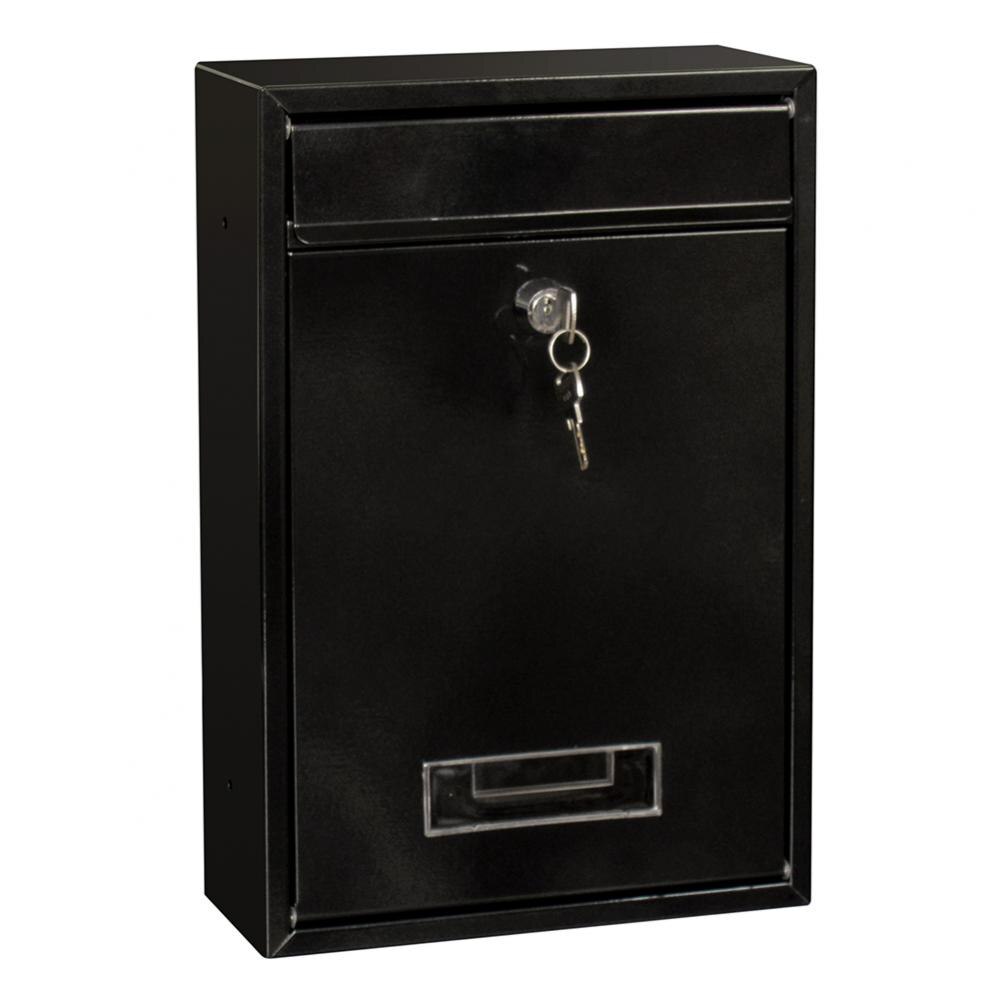 Outdoor Lockable Wall Mounted Hanging Iron Post Letter Box Mailbox with Key: Black