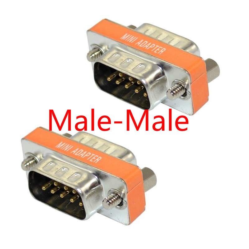 Mini Null Modem DB9 Female Male Plug Adapter Gender Changer Cross