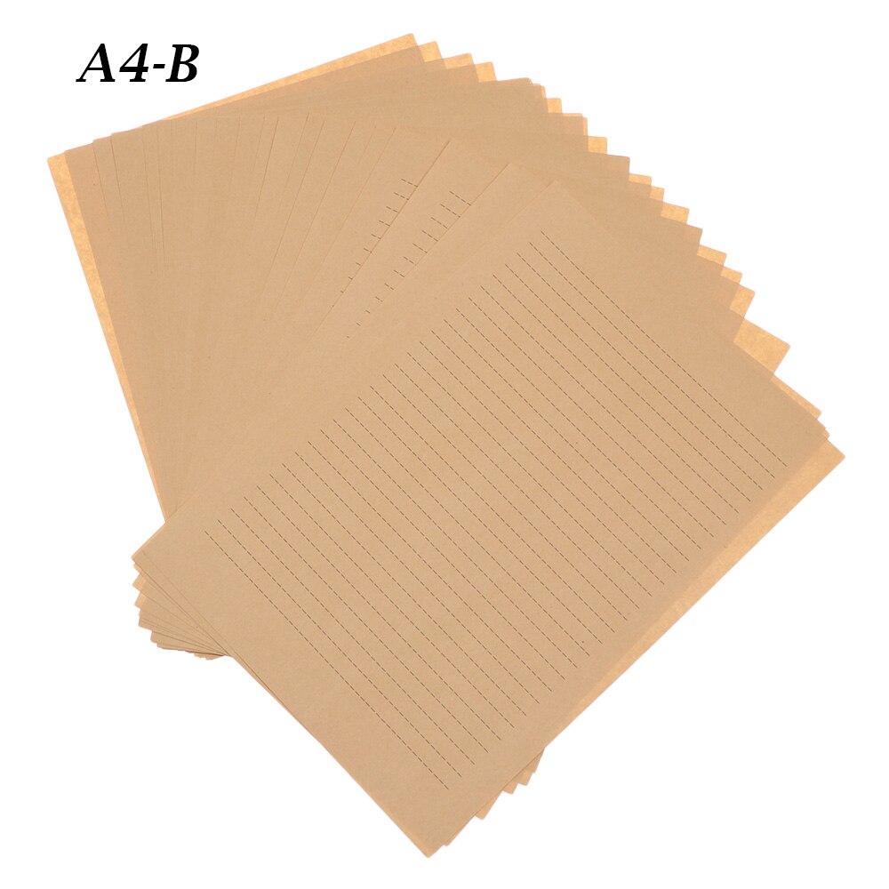 25 Sheets Empty Letter Paper Kraft Printing Writing Thick Paper Postcards DIY Card Hand Making Craft Wedding Invitation Card: A4-B