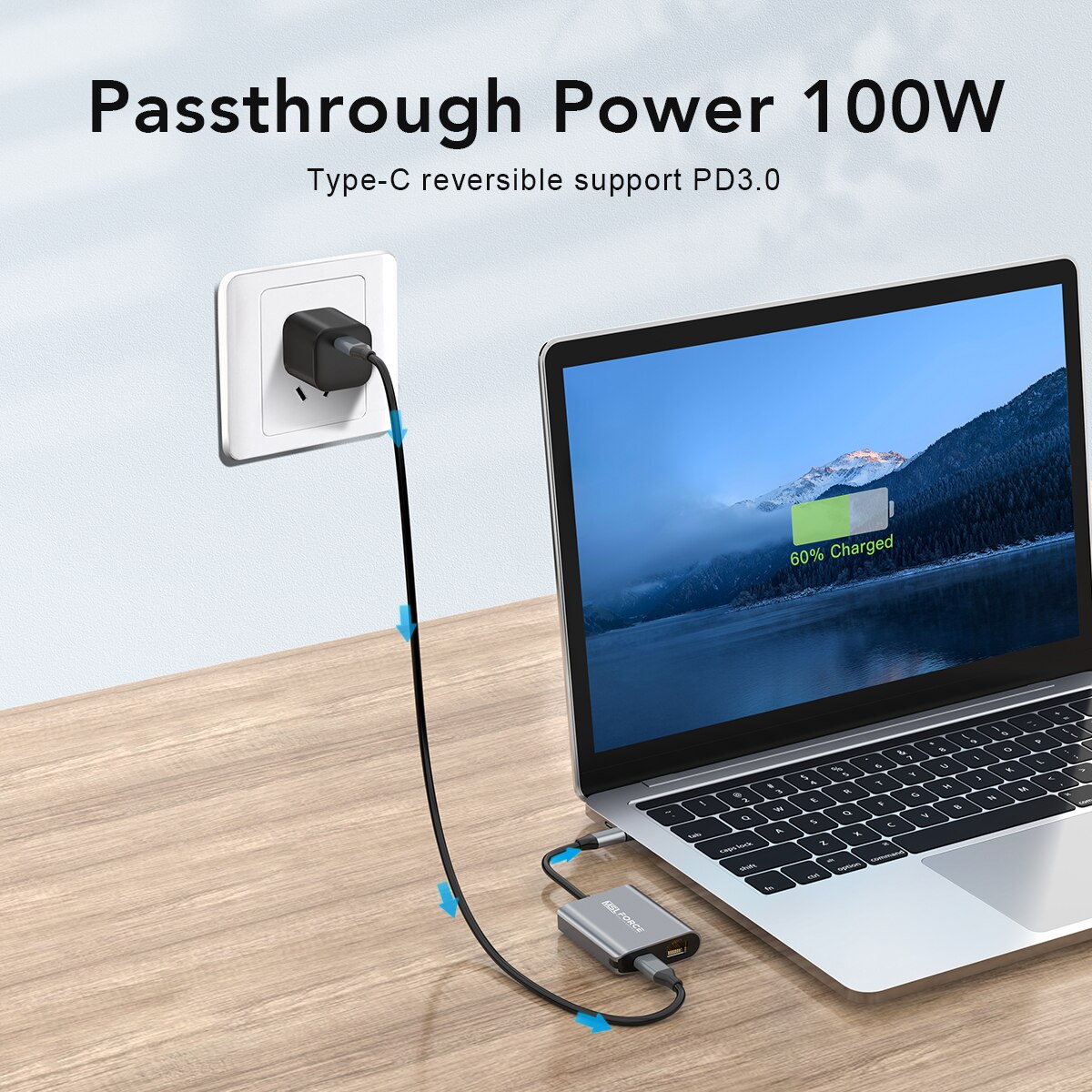 Adaptateur RJ45 Gigabit USB-C, 1000Mbps, avec alimentation Passthrough PD100W, pour ChromeCast, avec Ethernet Google TV