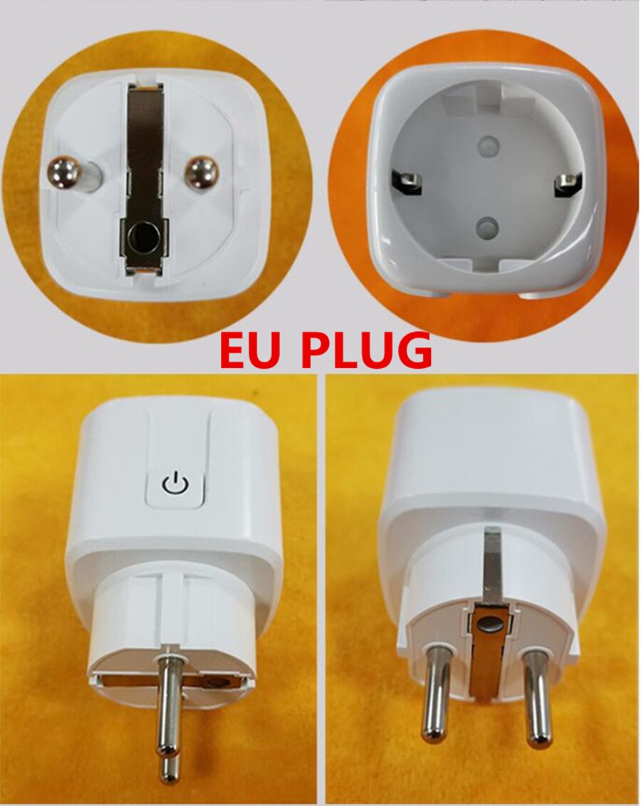 16A EU US Smart Wifi Power Plug with Power Monitor Smart Home Wifi Wireless Socket Outlet Works with Alexa Google Home Tuya App