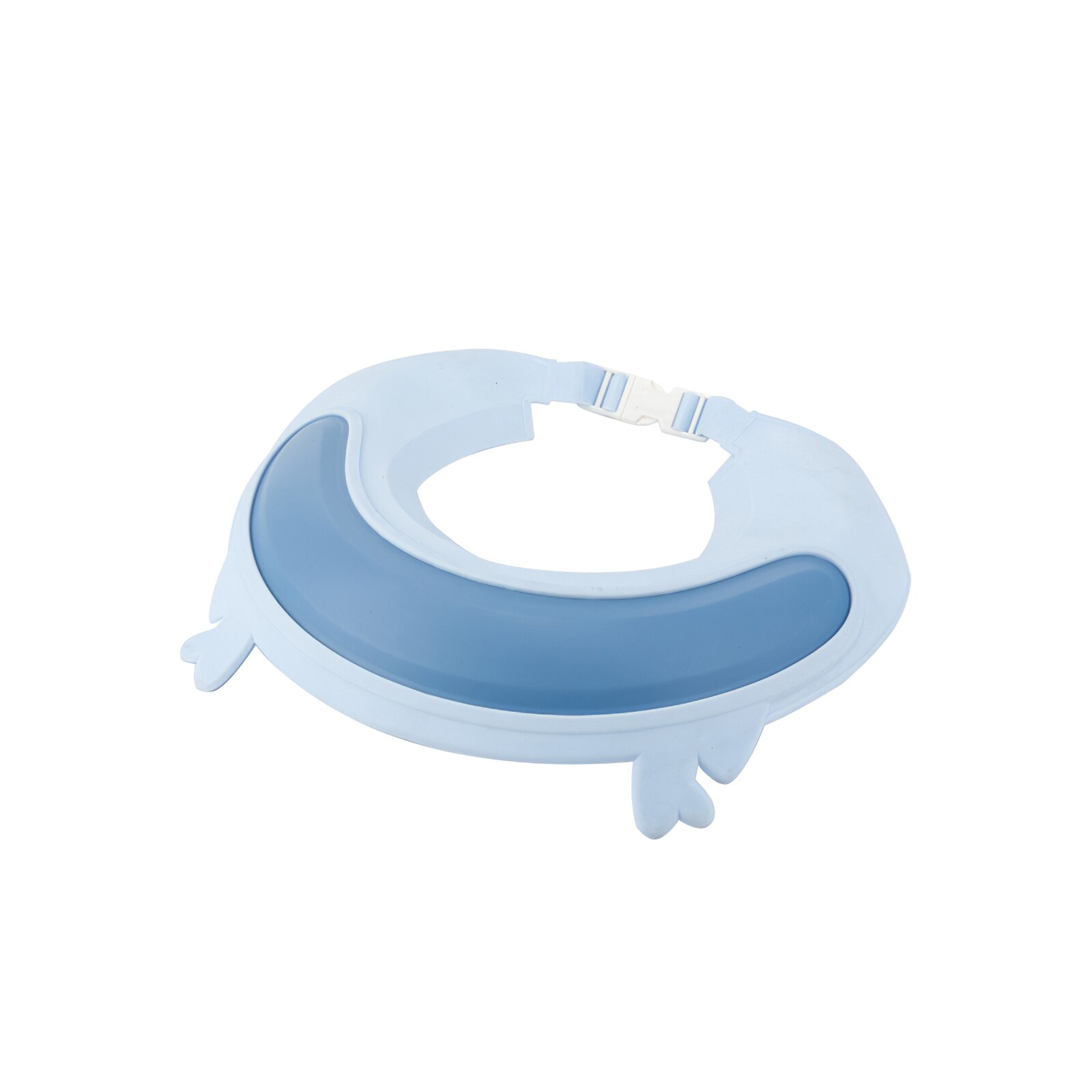 Gorro de baño protector de ducha para niños, gorra de champú ajustable para lavado de pelo, protector de ojos para bebés, a prueba de agua: blue
