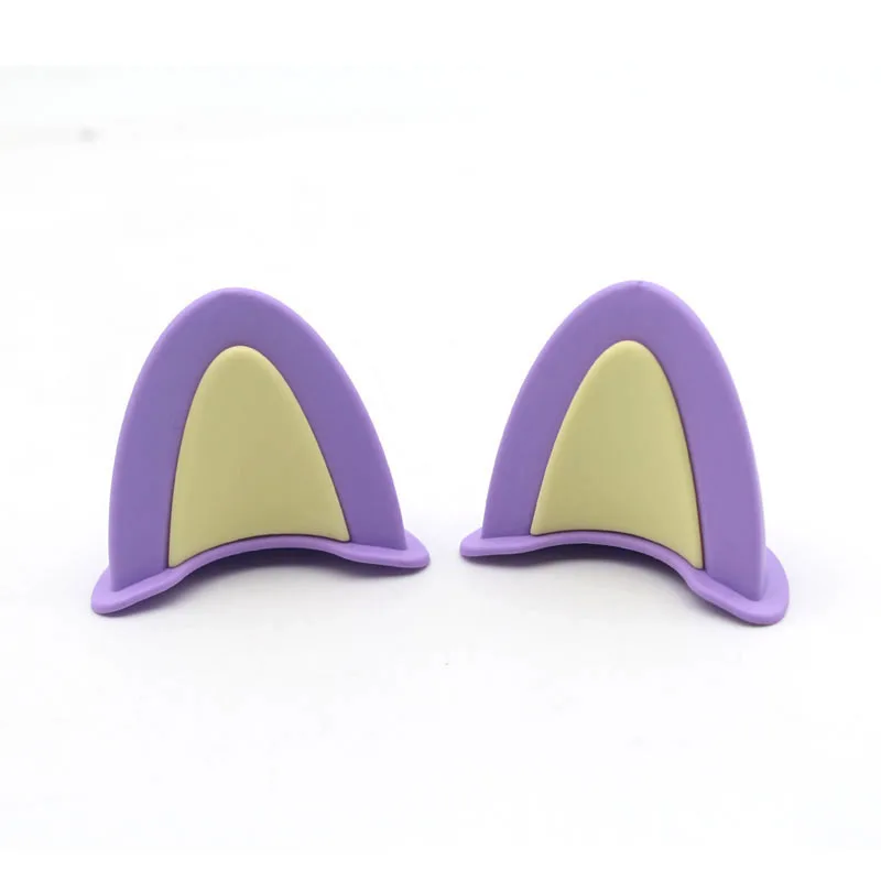 Universal Helmet Cat Ears Decoration Motorcycle Electric Car Driving Styling Cute Cat Ears Stickers Decor Helmet Accessories: Yellow