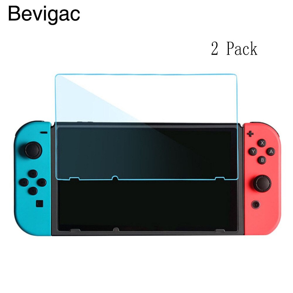 Bevigac 2PCS Anti-Scratch High Definition Tempered Glass Thin Screen Protector Film Cover for Nintend Nintendo Switch Console