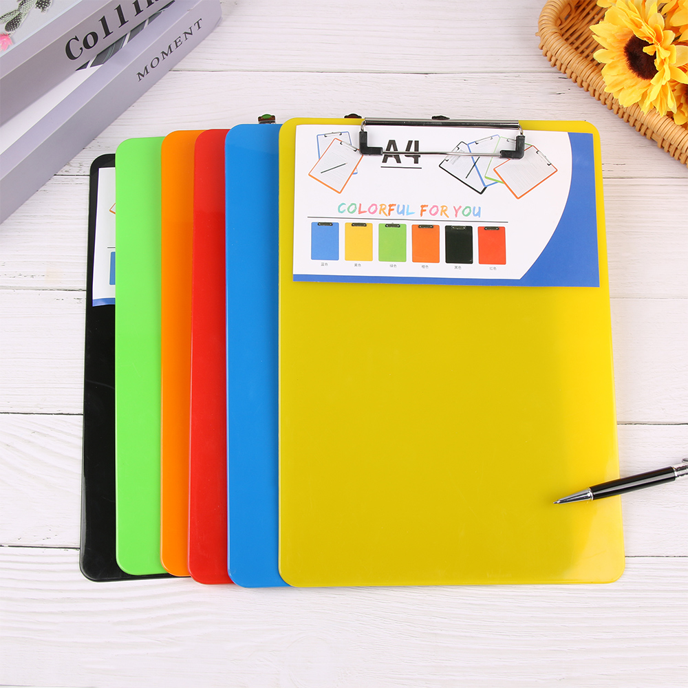 1 PC Multi-Function Plastic Clipboards Writing Board A4 Clip Folder Board Storage Files Stationery Office School Supplies