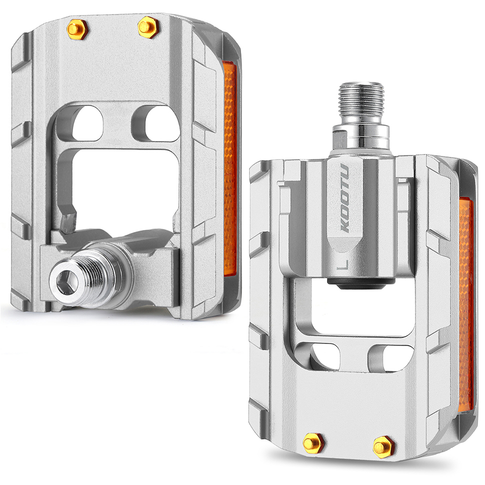 KOOTU Folding Bike Pedals Anti-Skid Universal Pedals 9/16 Foldable Pedal for Commuting Bike Mountain Bike Folding Bike Road Bike: Silver Folding Pedal