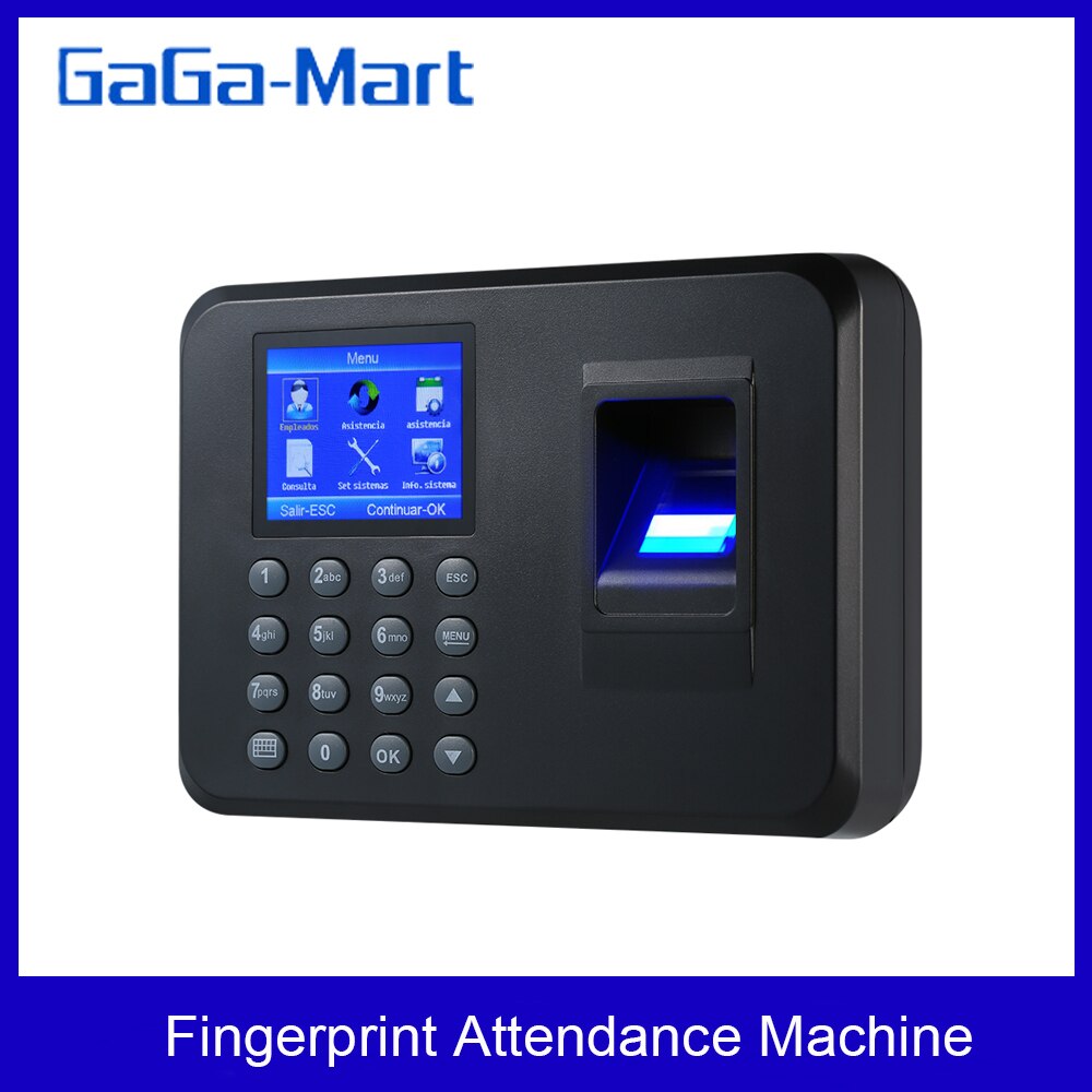 Biometric Fingerprint Attendance Machine 2.4" TFT LCD Display USB Fingerprint Attendance System Employee Checking-in Recorder