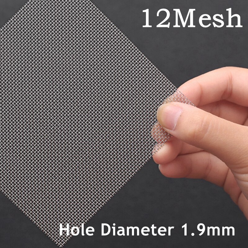 6-400 mesh 304 Stainless Steel Water Filter Mesh Kitchen Tools Food Coffee Wine Screen Filter Wire Net Fabric Screening Strainer: 12Mesh 1.9mm