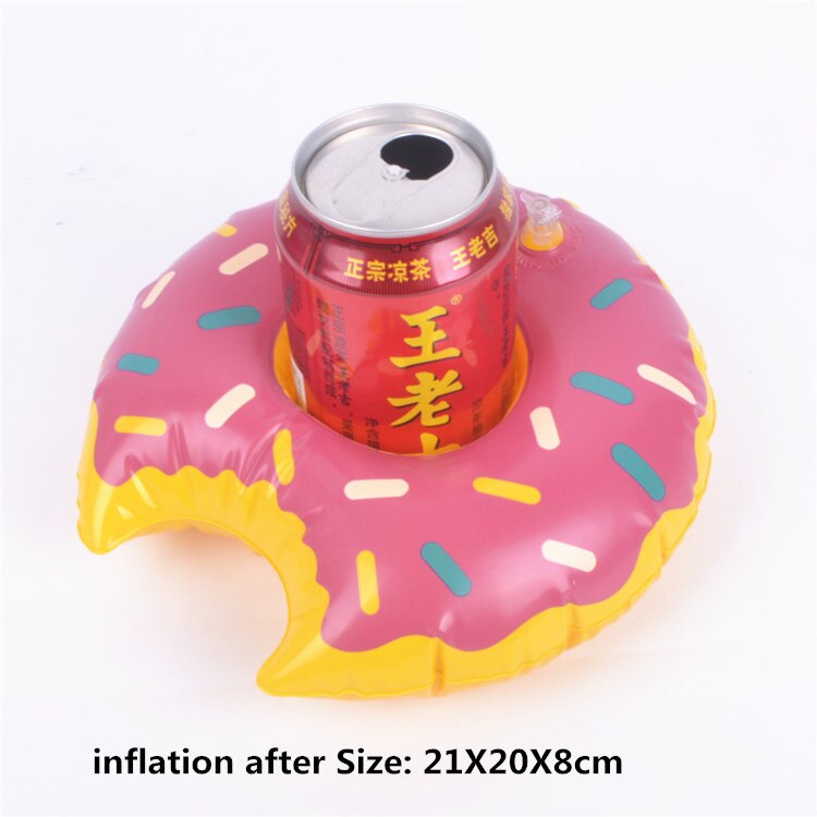 Decoración de de Flamenco de unicornio, copa de bebida inflable flotante, decoración de hawaiana, decoraciones para de cumpleaños para niños: Donuts pink