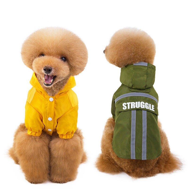 Hund regnfrakk kjæledyr vanntette klær regnjakke pomeranian puddel bichon schnauzer mopper fransk bulldog klær corgi kostymer