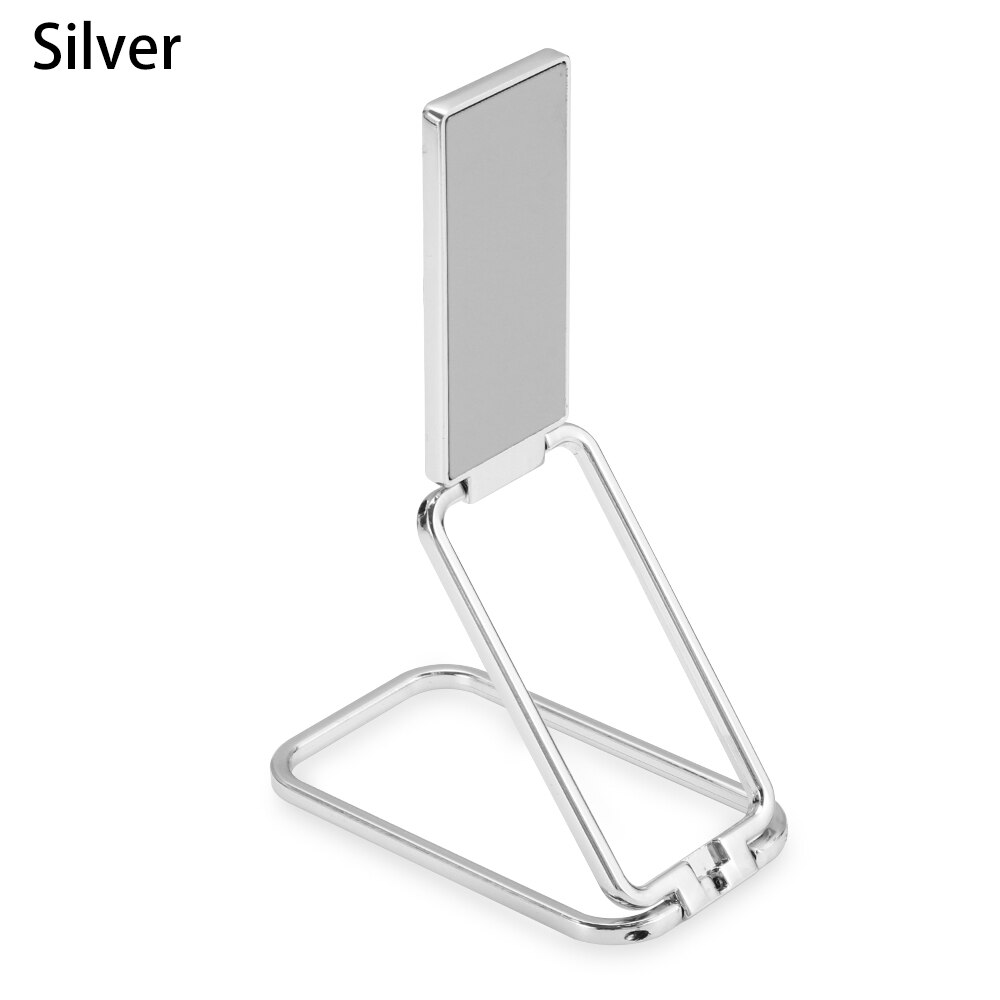 360 Rotation Phone Back Holder Ultra Thin Foldable Stand Multi Angle Ultra Thin Portable Adjustable Metal Finger Ring Kickstand: silver