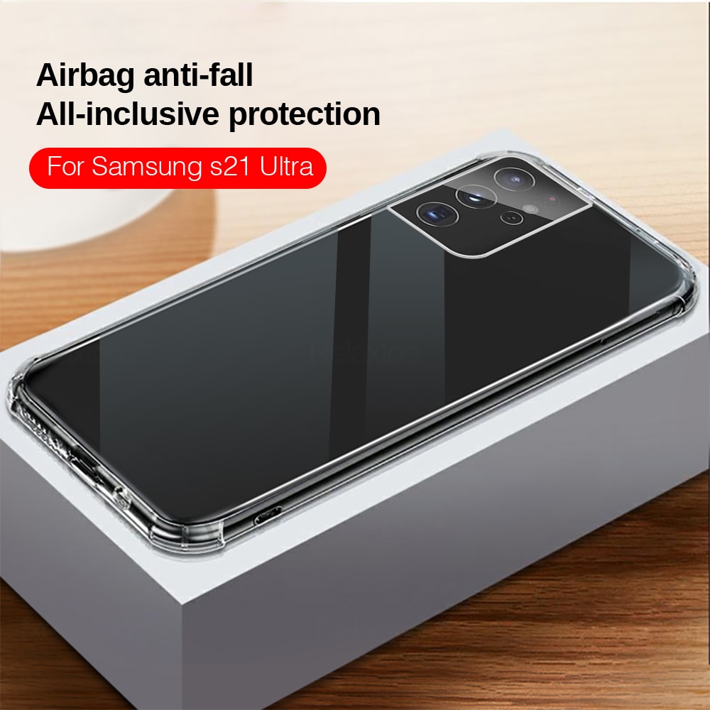 Funda transparente para teléfono móvil samsung galaxy s21 s 21 ultra plus s21ultra s21plus s21 +, carcasa de silicona a prueba de golpes