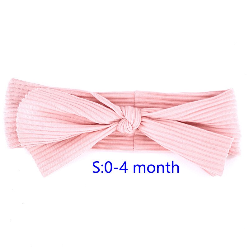 Bandeaux en coton côtelé pour -né garçon et fille, couvre-chef à nœud papillon, doux et extensible, accessoires pour cheveux: pink S