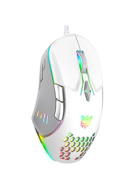 ONIKUMA CW902 wired gaming mouse USB interface RGB light effect four-speed DPI adjustable mouse: white