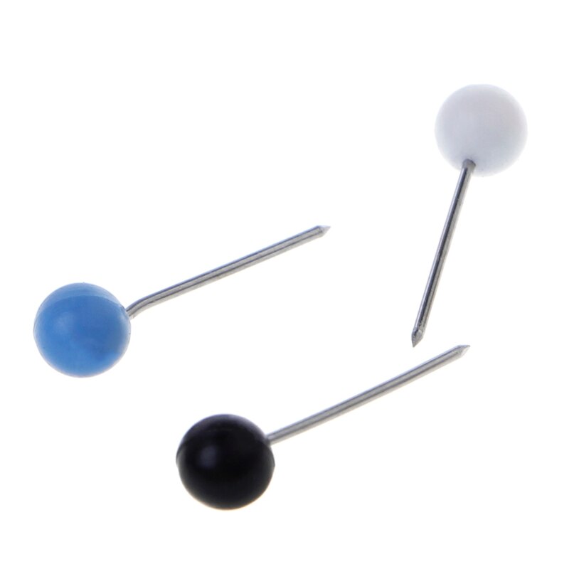 10 couleurs punaises tête en plastique ronde avec pointe en acier épingles colorées assorties