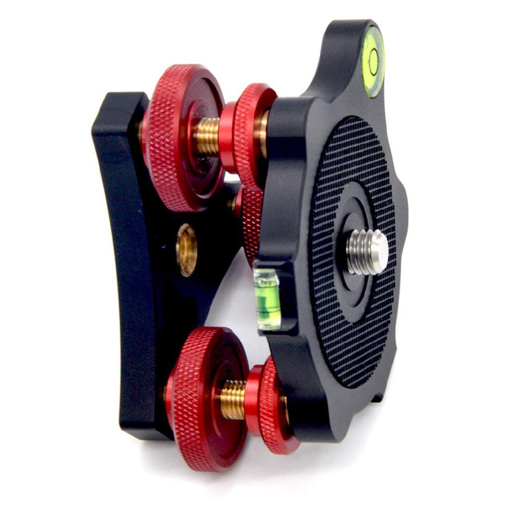 Precision Leveling Base Tripod Head Plate Aluminum 3/8 inch Mounting Screw 3 Adjustment Dials For Camera Tripod
