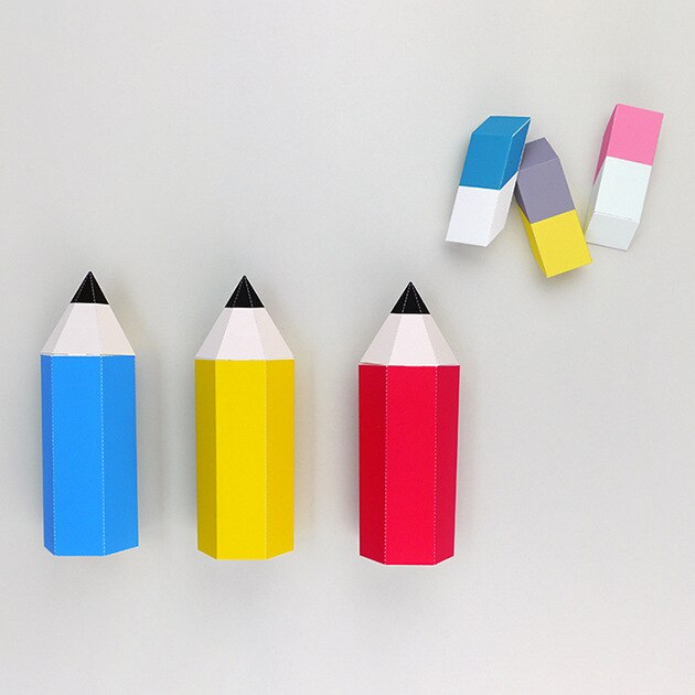 Penna gummi gummi pensel penna papper modell studenter handgjorda diy förälder och barn pedagogisk aktivitet: Engelsk version