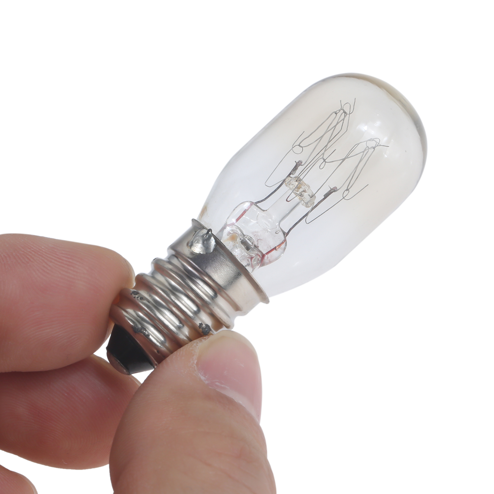 Bombilla para máquina de coser, 2 uds., 220V, E12/BA15D/E14, 15W, lámpara incandescente roscada/enchufable, luz LED de maíz para nevera, advertencia artesanal DIY