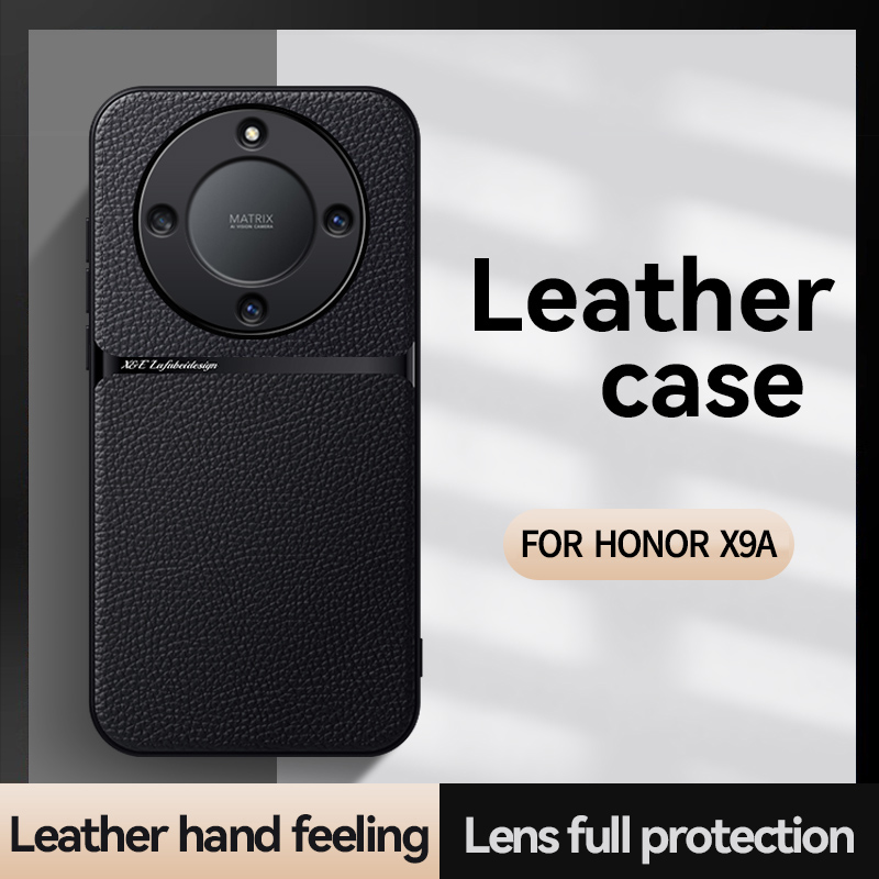 Luxus-lederhülle mit metallplatte für honor  x9a  x9a honor x 9a x 9 a, 6.67 " magnetische autohalterung