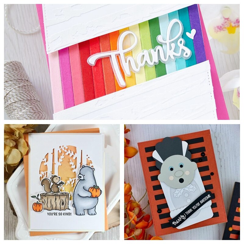 Metal Cutting Dies Circle Tree Thanks Hello Words Square Frame Scrapbooking Card Album Photo Making DIY Crafts Die