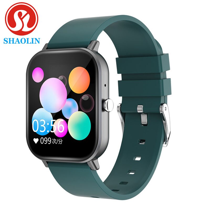 SHAOLIN montre intelligente femmes hommes pleine touche Fitness Tracker tension artérielle horloge intelligente femmes Smartwatch pour apple Watch Xiaomi ios: Green