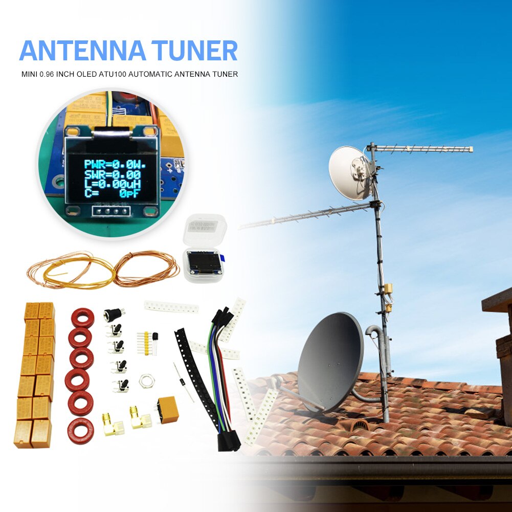 ATU-100 Tuner d'antenne automatique 1.8-50MHz par N7DDC 7x7 + 0.96 pouce OLED écran programmé/SMD/puce récepteur de Signal soudé