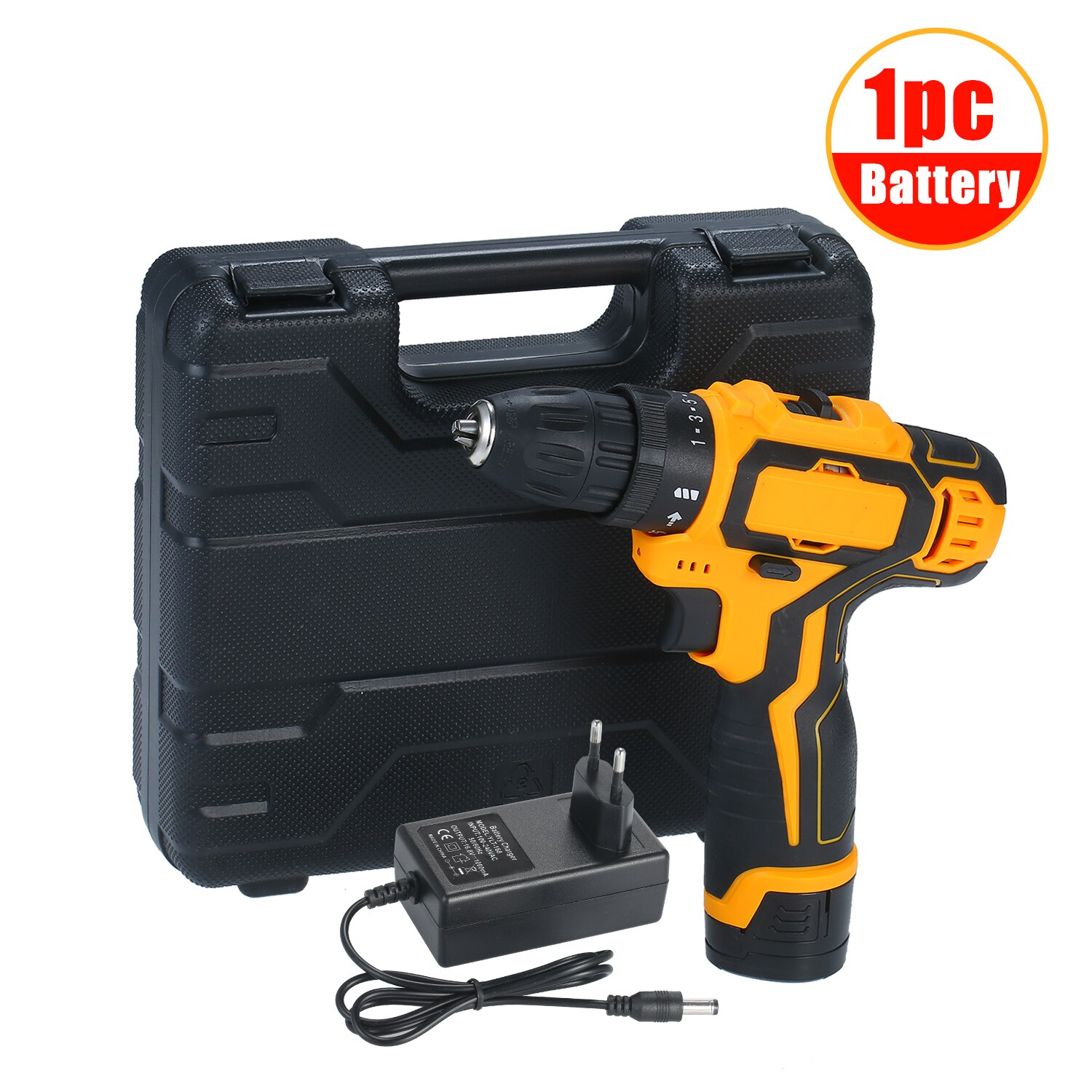18V Cordless Drill Driver 25+1 Torque Setting Compact Drill with 6A Li-ion Battery 2-Variable Speed 3/8-inch Keyless Chuck
