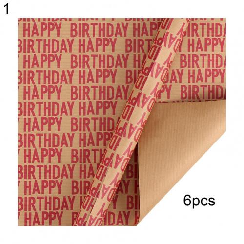 Thicken 1 Set Portable Happy Birthday Wrapping Paper Single-Sided Craft Papers Collapsible for Home: 1