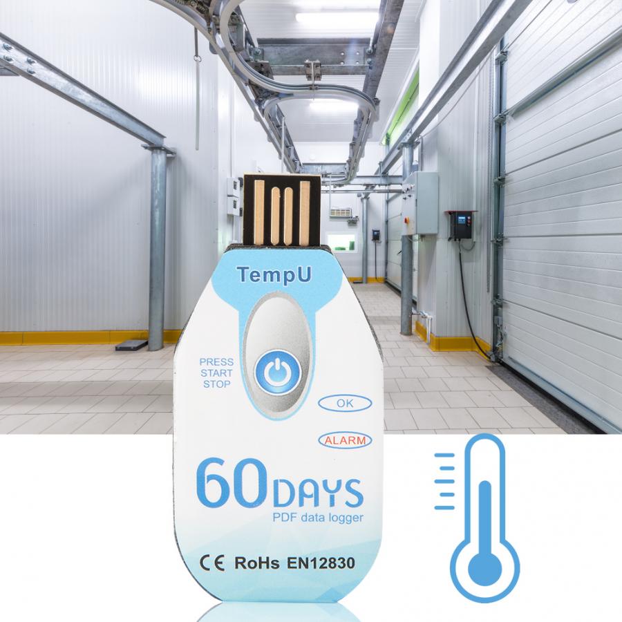 Temperature and Humidity Data Logger Single Use PDF Report USB Port 10000 Points Temperature and Humidity Logger