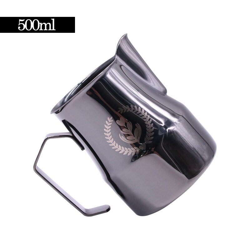 350/500/700ml Koffie Melk Opschuimen Jug Teflon Oppervlak Grote Buik Barista Pitcher Mok Roestvrij Staal Melk jug Voor WBC Concurrentie: 12