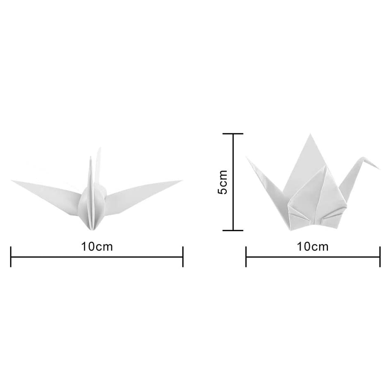 50 PCS Origami Paper Cranes White Folded Cranes Hanging Backdrop Origami Pape Cranes DIY Craft Wedding Party Home Decoration