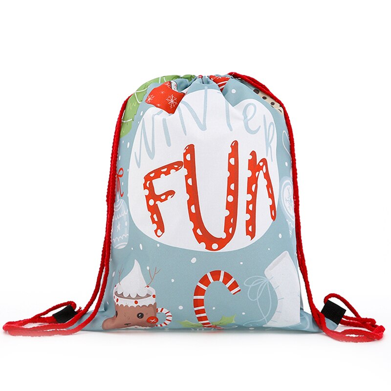 drawstring backpack Women mini Backpack 3D printing travel softback bags men bag Girs Santa Claus Multicolor Rope