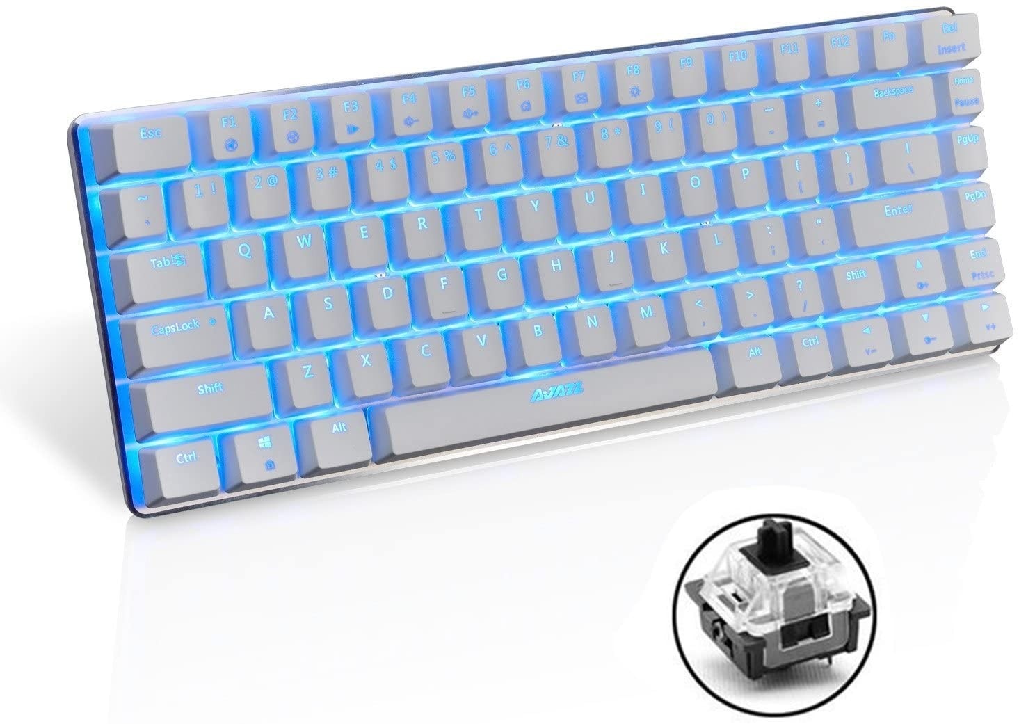 gaming mechanical wired keyboard computer notebook RGB mechanical keyboard 82 key layout blue and black switches: BK