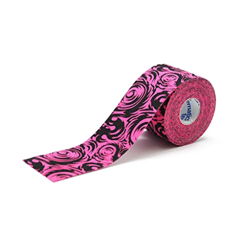 5cm*5m elastisk selvklæbende tape recoverytape sport skade muskel belastning støtte helende bomuld klæbemiddel åndbar: Lyserød