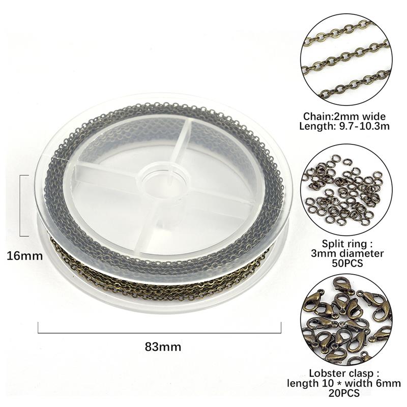 10m/ rullar diy orm kedja koppar länk kedja för handgjorda halsband armband kedja för smycken göra fynd: G