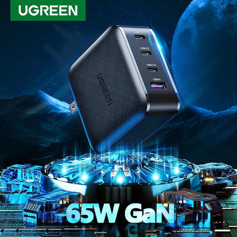 Ugreen PD 65W Ladegerät GaN USB Typ C Ladegerät für Apple MacBook Air iPad Pro Samsung Tablet Schnelle Ladegerät für Nintendo Schalter