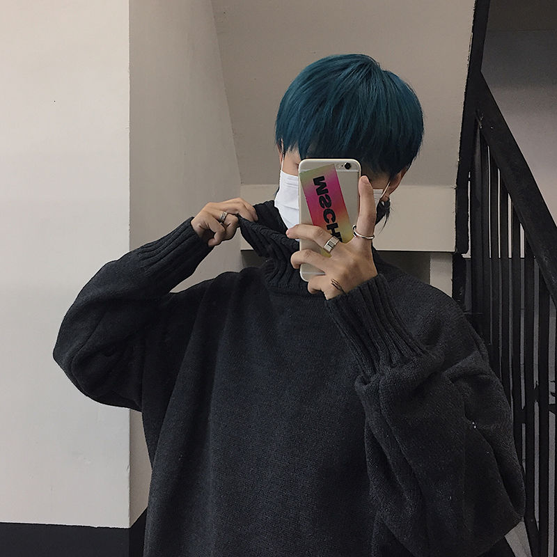 Winter coltrui heren warme casual gebreide trui herenkleding wilde losse koreaanse koppel breitruien m-xl