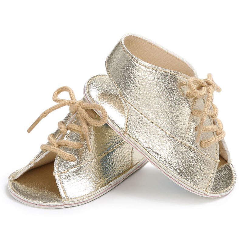 Infant Baby Schuhe Mädchen Kleinkind Wohnungen Sandalen Weichen Gummi Sohle Anti-Rutsch Sommer Spitze Up Krippe Schuhe Neugeborenen Erste walker