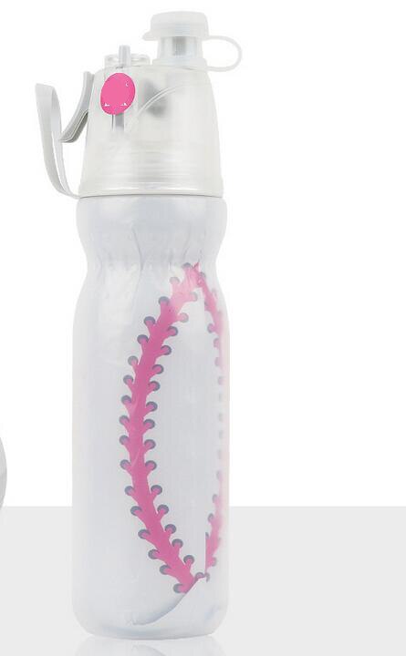 590ml vattenflaskor för fotboll basket/basebollsporter pe dubbel kallspray utomhus fitness hydroflaska vattenflaskor