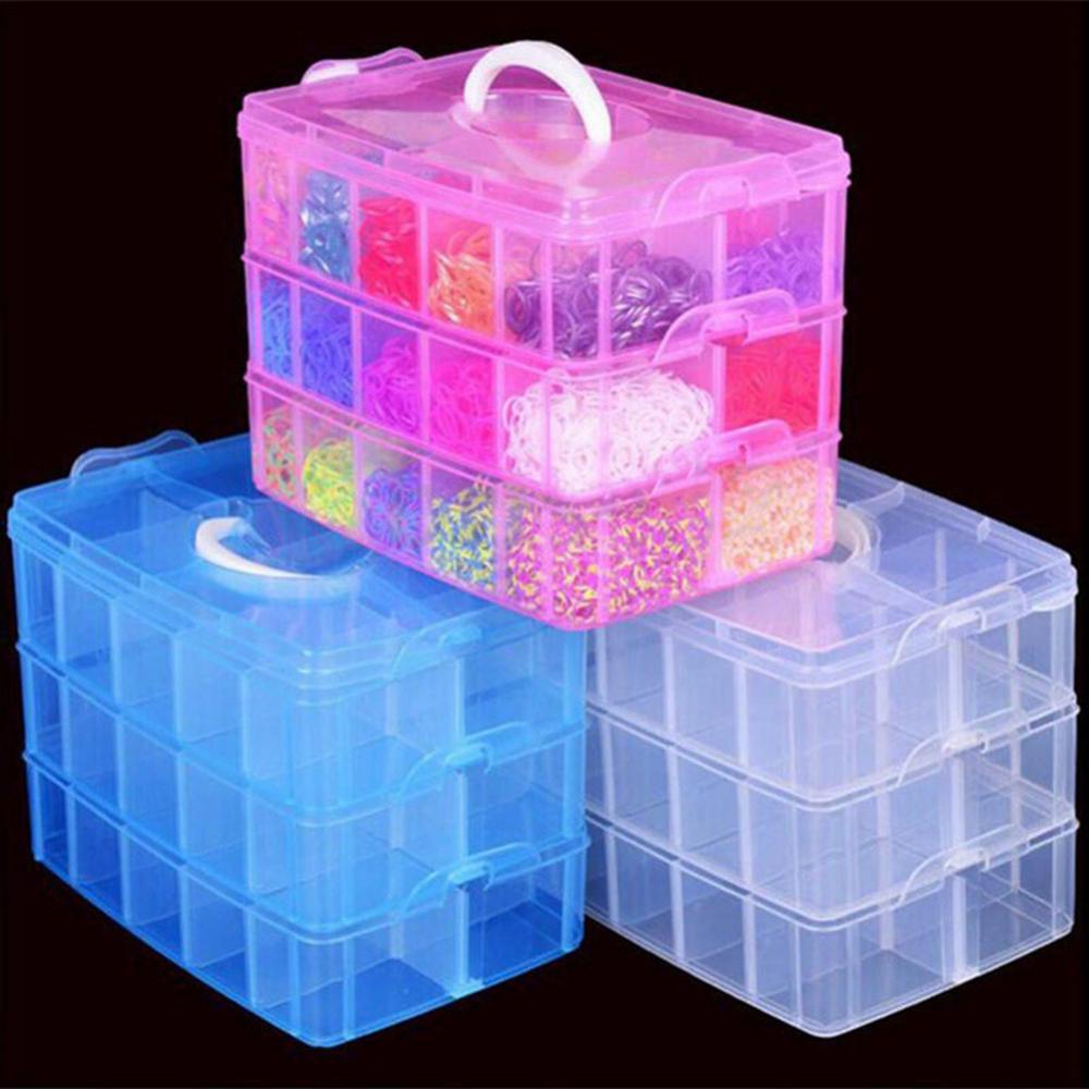 3 lag 18 rum gennemsigtig opbevaringsboks beholder smykker perle organizer etui øreringe halskæde opbevaring organizer