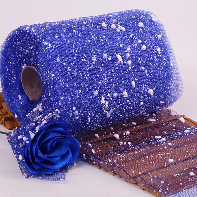 Malla de gasa de puntos de nieve utilizada para decoración de bodas, embalaje de flores, embalaje de ramo de dibujos animados, materiales hechos a mano DIY 15cm * 15m: Verde claro