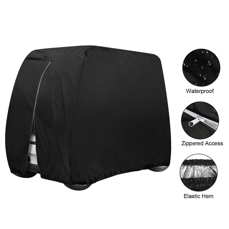 Waterproof Golf Cart Cover 4 Passenger Dustproof Storage for EZ Go Club Yamaha Black